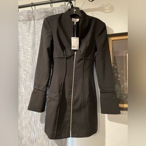 NWT- & Other Stories Black Fitted Zip Front Bustier Dress - size 2